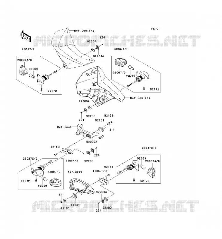 CLIGNOTANTS Kawasaki MOTOS 650 2008 KLR650  KL650E8F