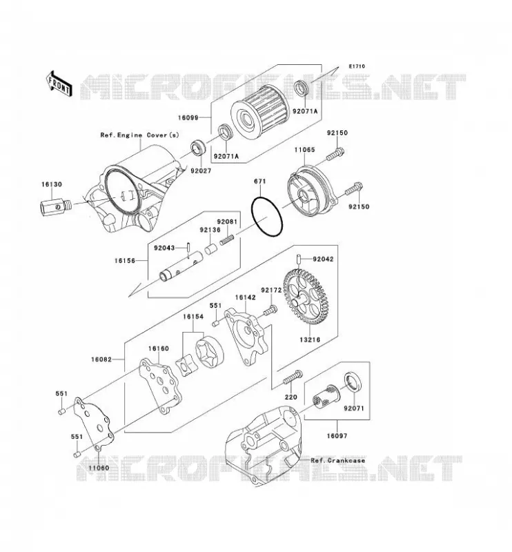 POMPE A HUILE Kawasaki MOTOS 650 2008 KLR650  KL650E8F