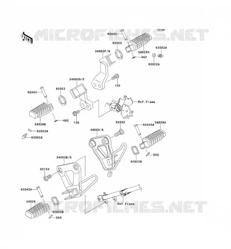 REPOSE PIED Kawasaki MOTOS 650 2008 KLR650  KL650E8F