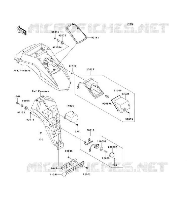 FEUX ARRI&Egrave;RE(S) Kawasaki MOTOS 650 2008 KLR650  KL650E8F