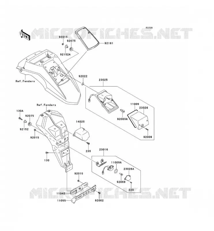 FEUX ARRI&Egrave;RE(S) Kawasaki MOTOS 650 2009 KLR650  KL650E9F