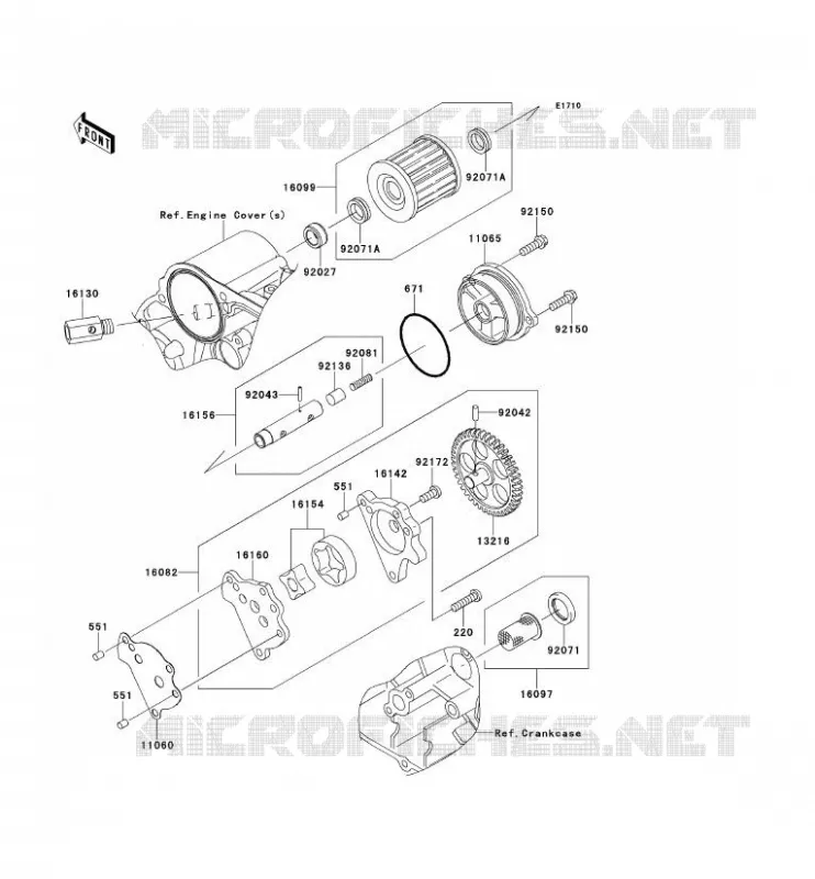 POMPE A HUILE Kawasaki MOTOS 650 2009 KLR650  KL650E9F