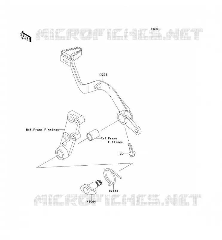 PEDALE DE FREIN Kawasaki MOTOS 650 2009 KLR650  KL650E9F