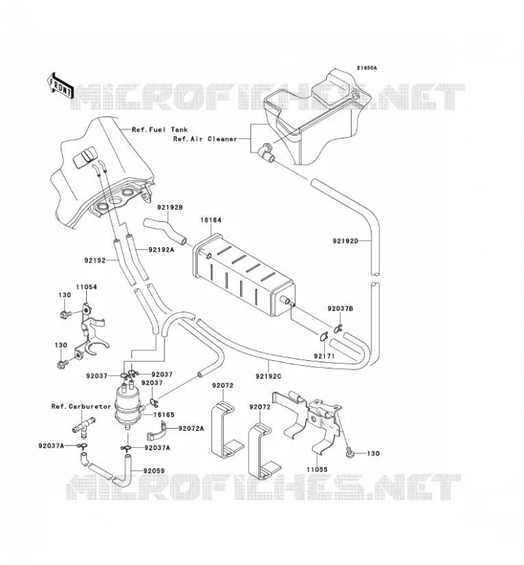SYSTEME D'EVAPORATION CARBURANT Kawasaki MOTOS 650 2009 KLR650  KL650E9F