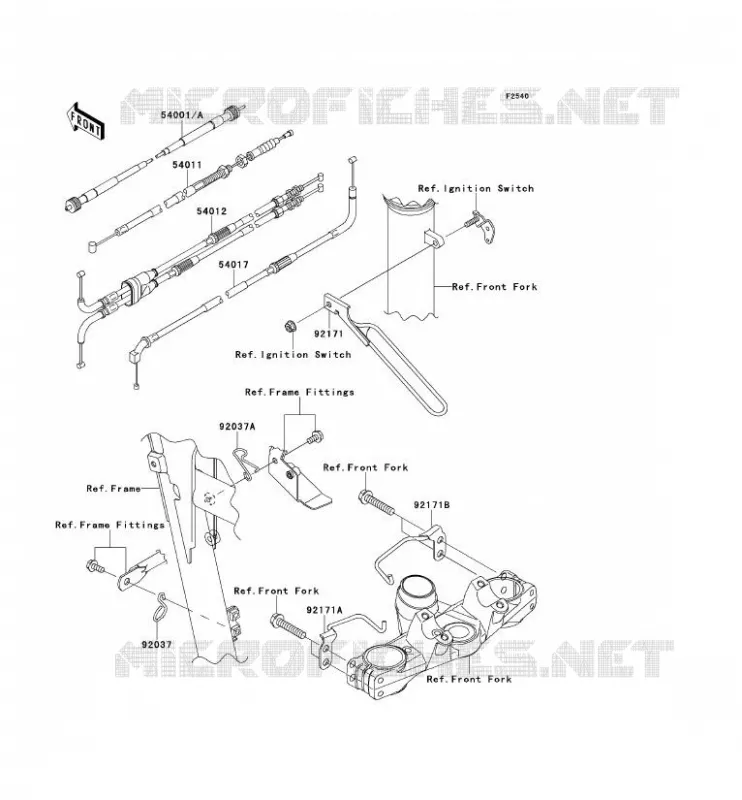 CABLES Kawasaki MOTOS 650 2010 KLR650  KL650EAF