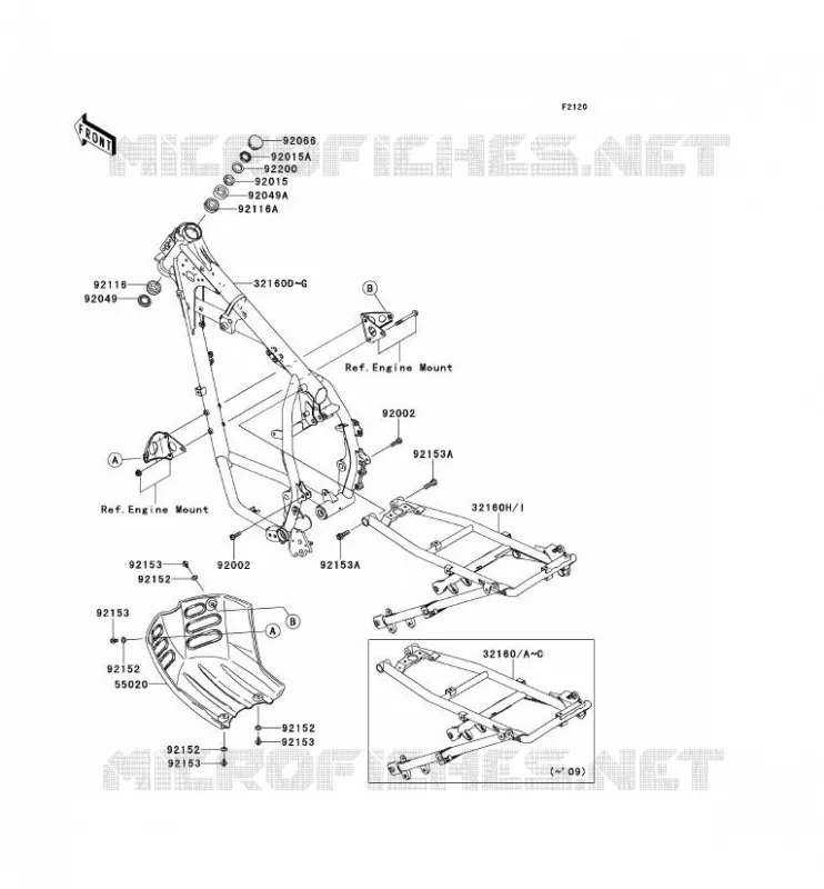 CH&Acirc;SSIS Kawasaki MOTOS 650 2010 KLR650  KL650EAF