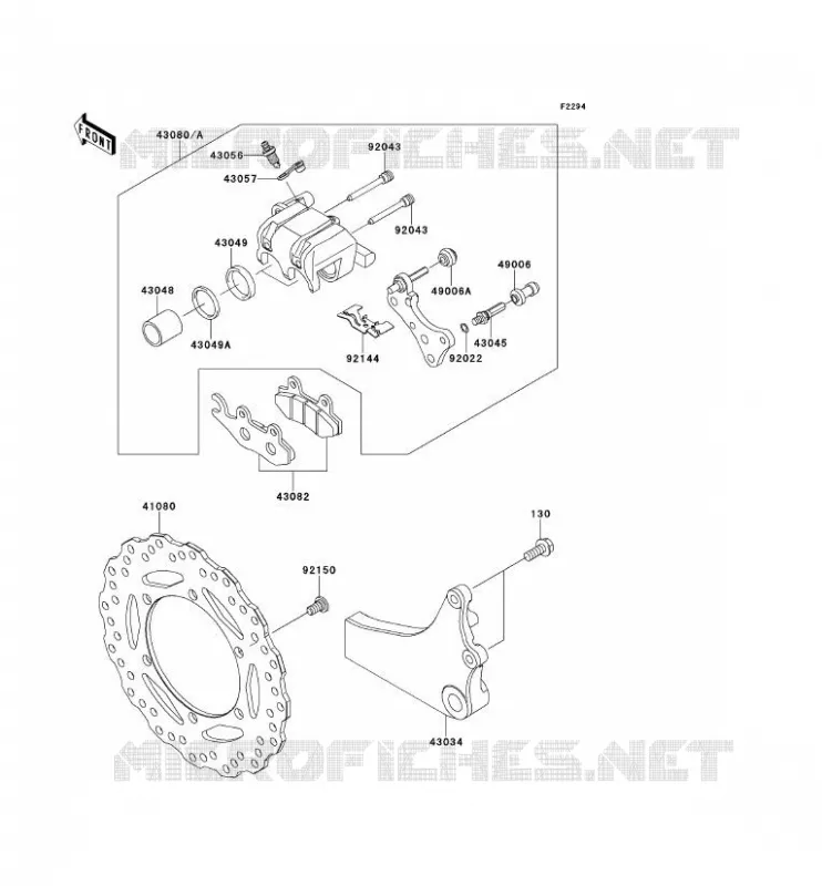 FREIN ARRIERE Kawasaki MOTOS 650 2010 KLR650  KL650EAF