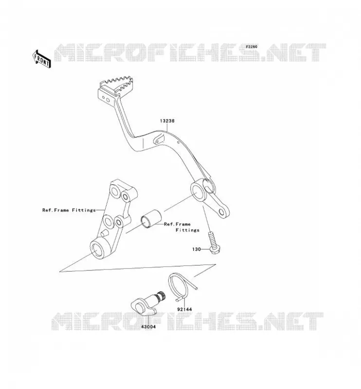 PEDALE DE FREIN Kawasaki MOTOS 650 2010 KLR650  KL650EAF