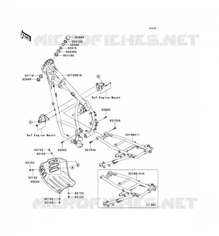 CH&Acirc;SSIS Kawasaki MOTOS 650 2010 KLR650  KL650EAF