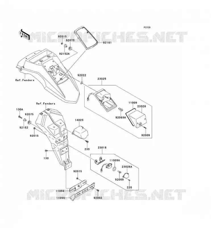FEUX ARRI&Egrave;RE(S) Kawasaki MOTOS 650 2011 KLR650  KL650EBF