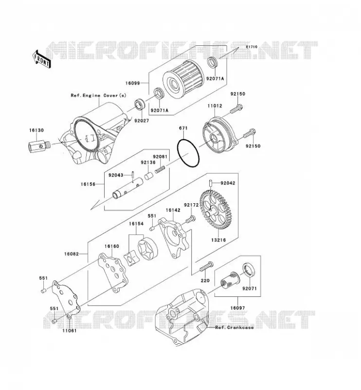 POMPE A HUILE Kawasaki MOTOS 650 2011 KLR650  KL650EBF