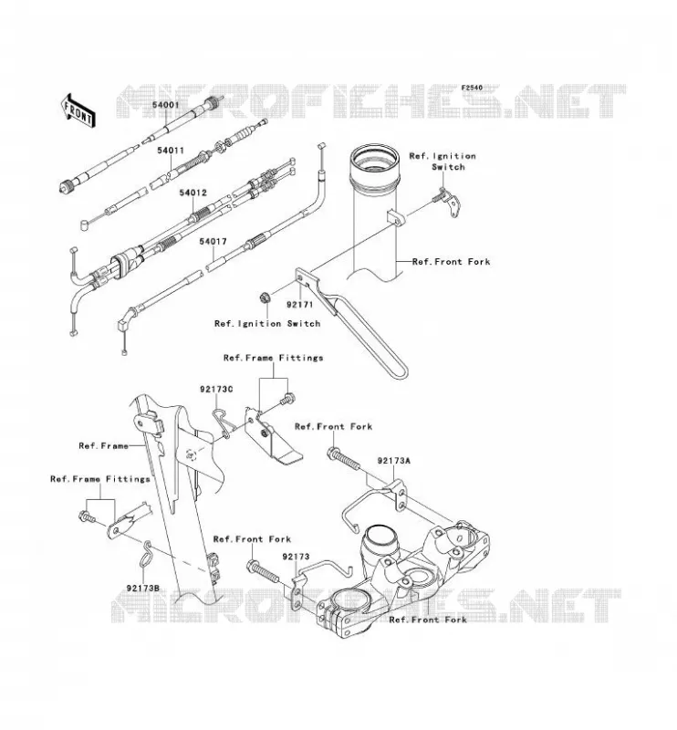 CABLES Kawasaki MOTOS 650 2012 KLR650  KL650ECF