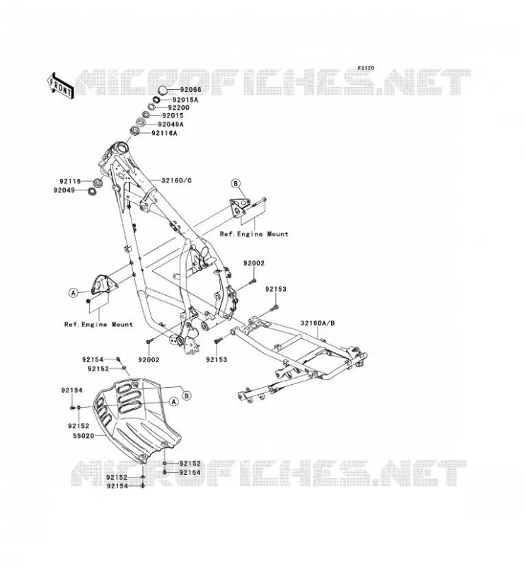 CH&Acirc;SSIS Kawasaki MOTOS 650 2012 KLR650  KL650ECF