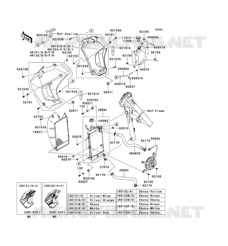 RADIATEUR Kawasaki MOTOS 650 2012 KLR650  KL650ECF