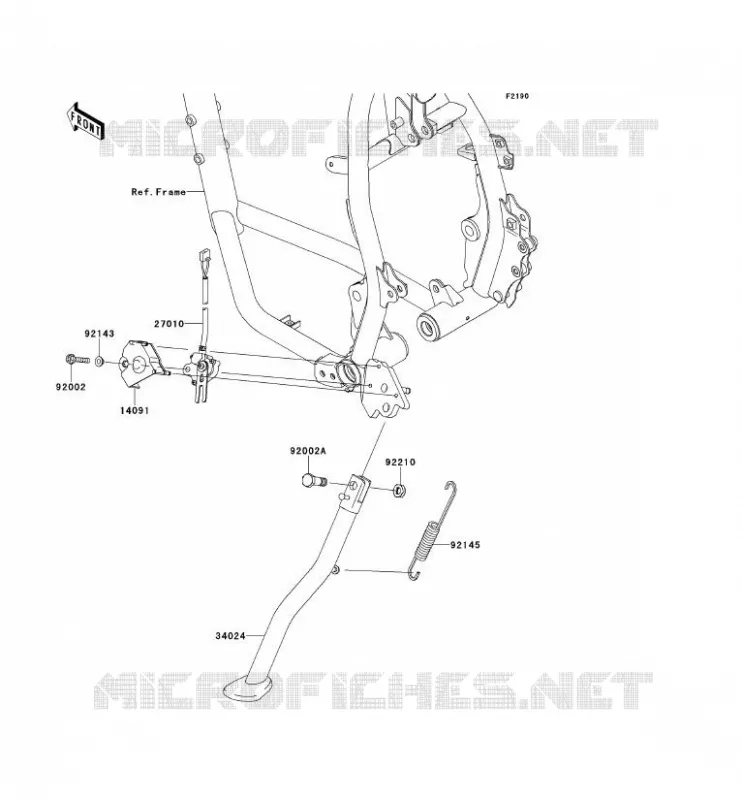 BEQUILLES Kawasaki MOTOS 650 2012 KLR650  KL650ECF