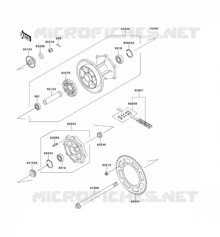 MOYEU ARRIERE Kawasaki MOTOS 650 2012 KLR650  KL650ECF