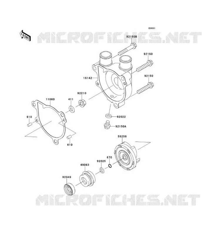 POMPE &Agrave; EAU Kawasaki MOTOS 650 2013 KLR650  KL650EDF