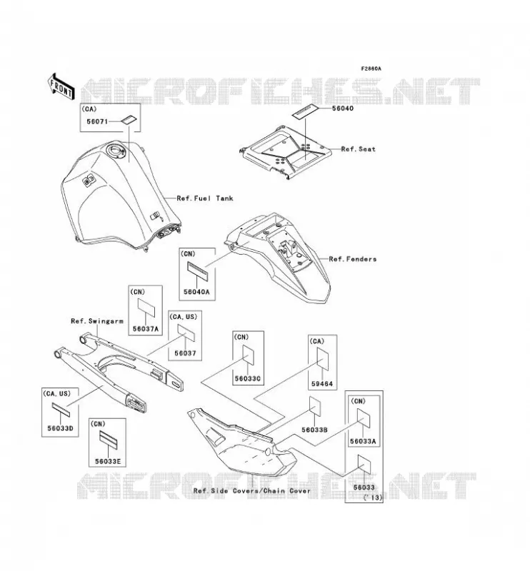 LABEL Kawasaki MOTOS 650 2013 KLR650  KL650EDF