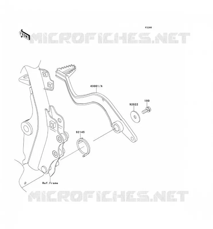 PEDALE DE FREIN Kawasaki MOTOS 650 2014 KLR650  KL650EEF