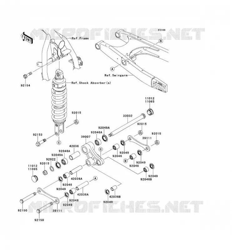 SUSPENSION ARRI&Egrave;RE Kawasaki MOTOS 650 2014 KLR650  KL650EEF