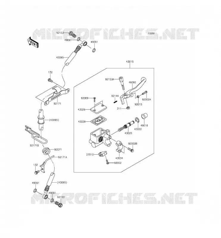 MAITRE CYLINDRE AV Kawasaki MOTOS 650 2015 KLR650  KL650EFF