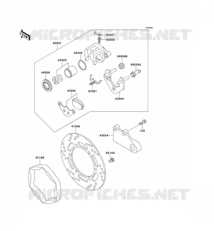 FREIN ARRIERE Kawasaki MOTOS 250 1997 KLE250  KLE250-A3