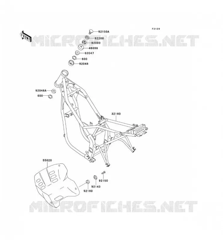 CH&Acirc;SSIS Kawasaki MOTOS 250 2000 KLE250  KLE250-A5