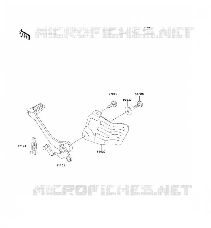 PEDALE DE FREIN Kawasaki MOTOS 250 2000 KLE250  KLE250-A5