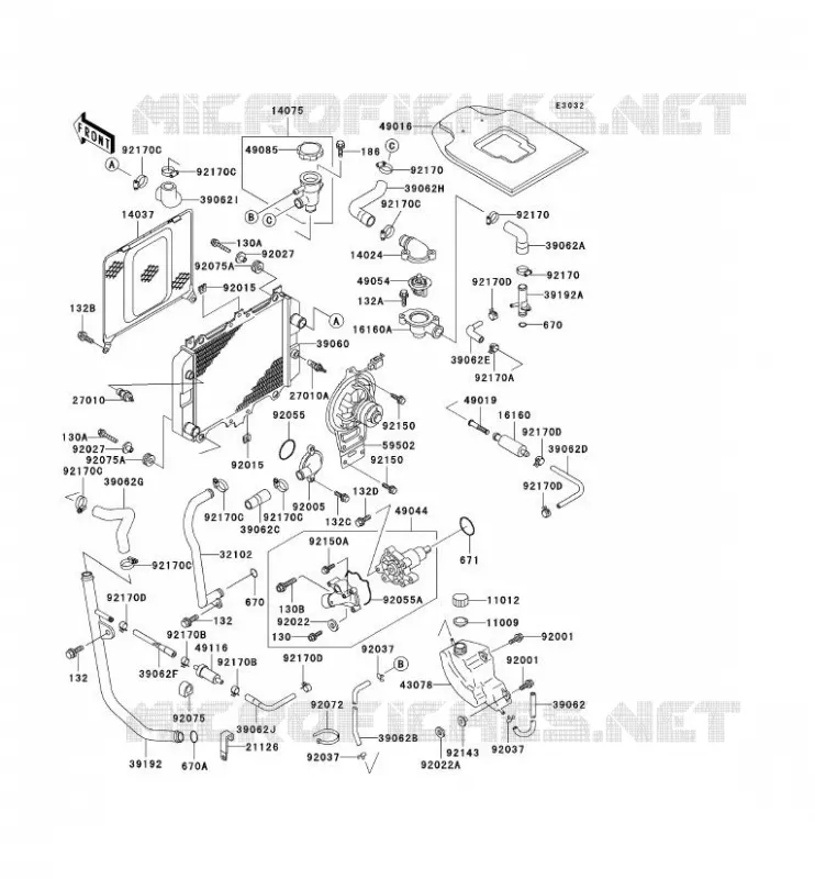 RADIATEUR Kawasaki MOTOS 250 2000 KLE250  KLE250-A5