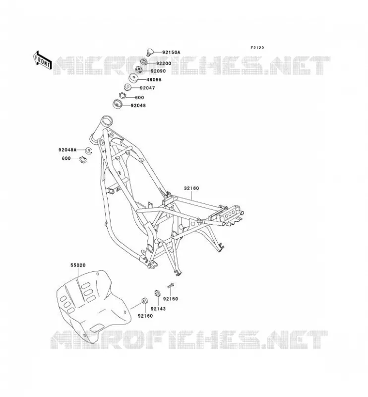 CH&Acirc;SSIS Kawasaki MOTOS 250 2001 KLE250  KLE250-A6
