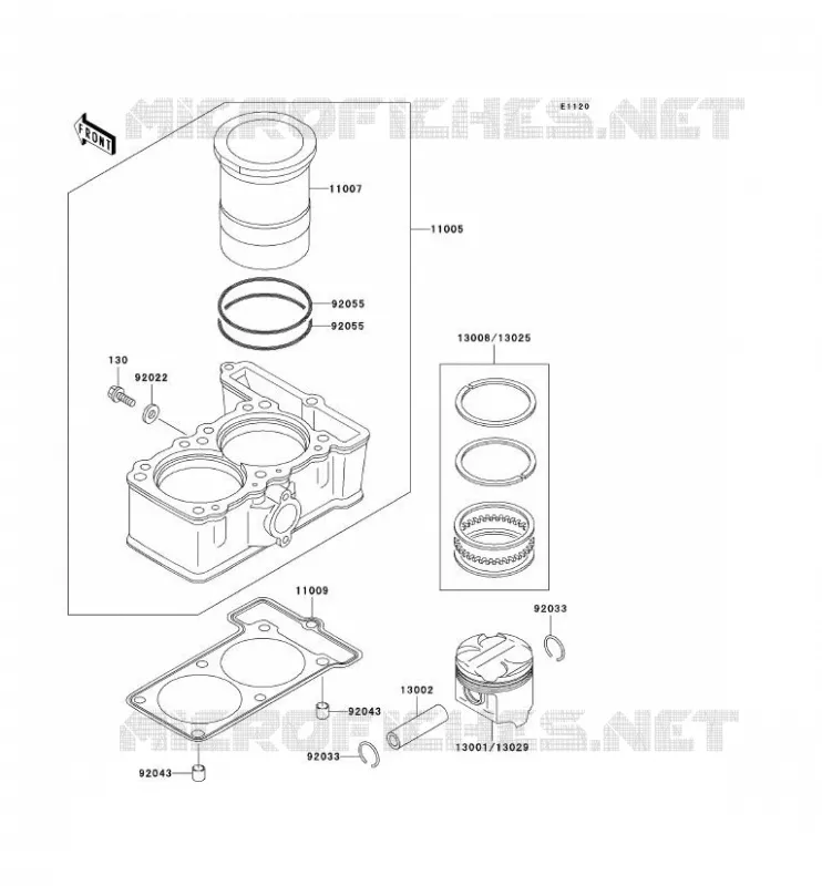 CYLINDRE/PISTON Kawasaki MOTOS 250 2001 KLE250  KLE250-A6