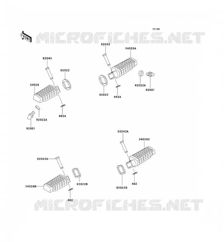 REPOSE PIED Kawasaki MOTOS 250 2001 KLE250  KLE250-A6