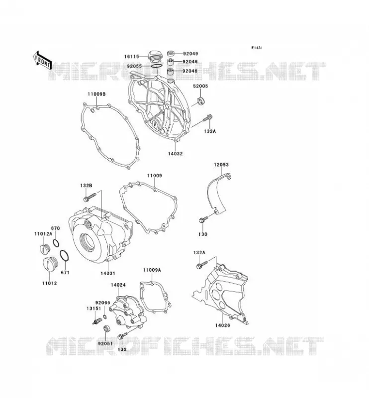 COUVERCLES MOTEUR Kawasaki MOTOS 500 1991 KLE500  KLE500-A1
