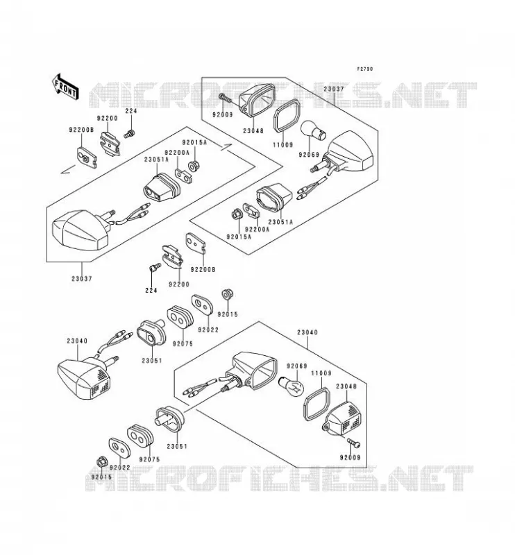 CLIGNOTANTS Kawasaki MOTOS 500 2000 KLE500  KLE500-A10
