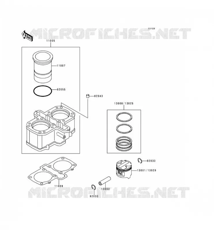 CYLINDRE/PISTON Kawasaki MOTOS 500 2000 KLE500  KLE500-A10