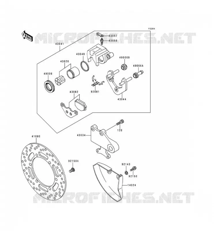 FREIN ARRIERE Kawasaki MOTOS 500 2000 KLE500  KLE500-A10