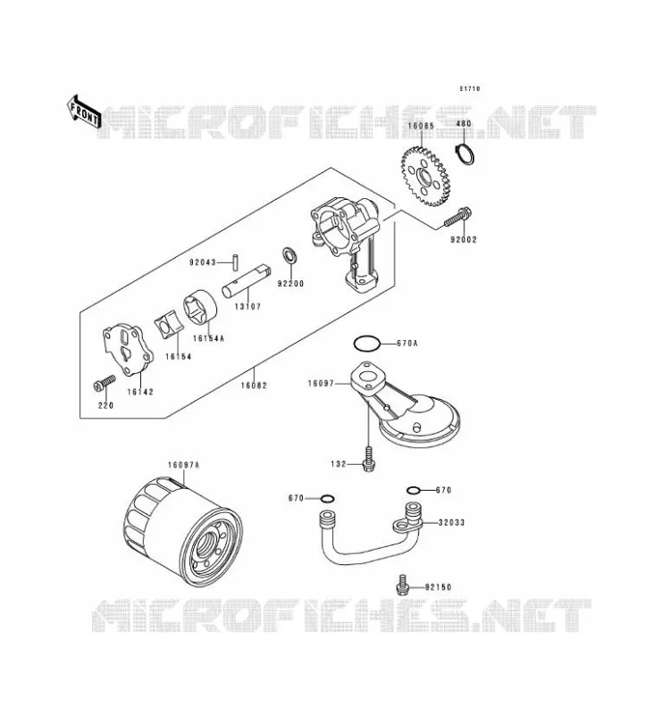 POMPE A HUILE Kawasaki MOTOS 500 2000 KLE500  KLE500-A10