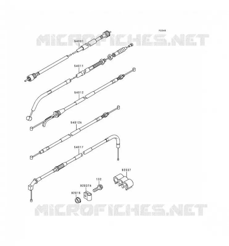 CABLES Kawasaki MOTOS 500 2000 KLE500  KLE500-A10