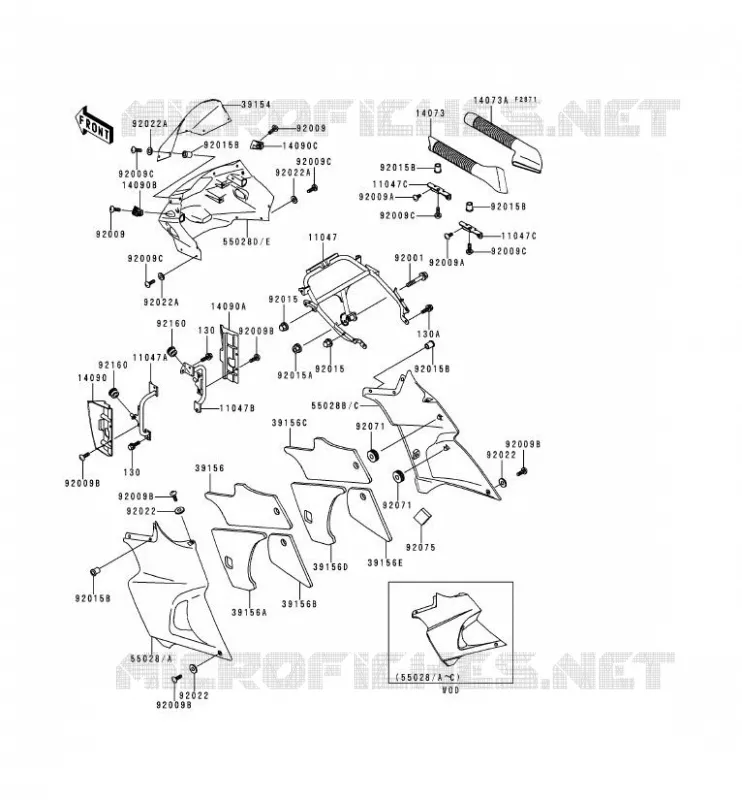 CARENAGE Kawasaki MOTOS 500 2000 KLE500  KLE500-A10