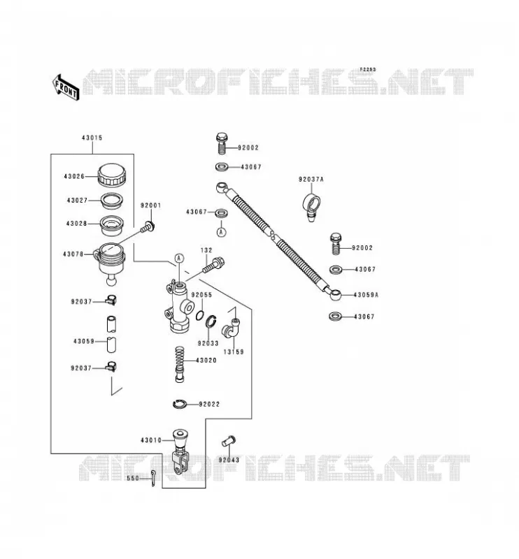 MAITRE CYLINDRE ARRI&Egrave;RE Kawasaki MOTOS 500 2000 KLE500  KLE500-A10