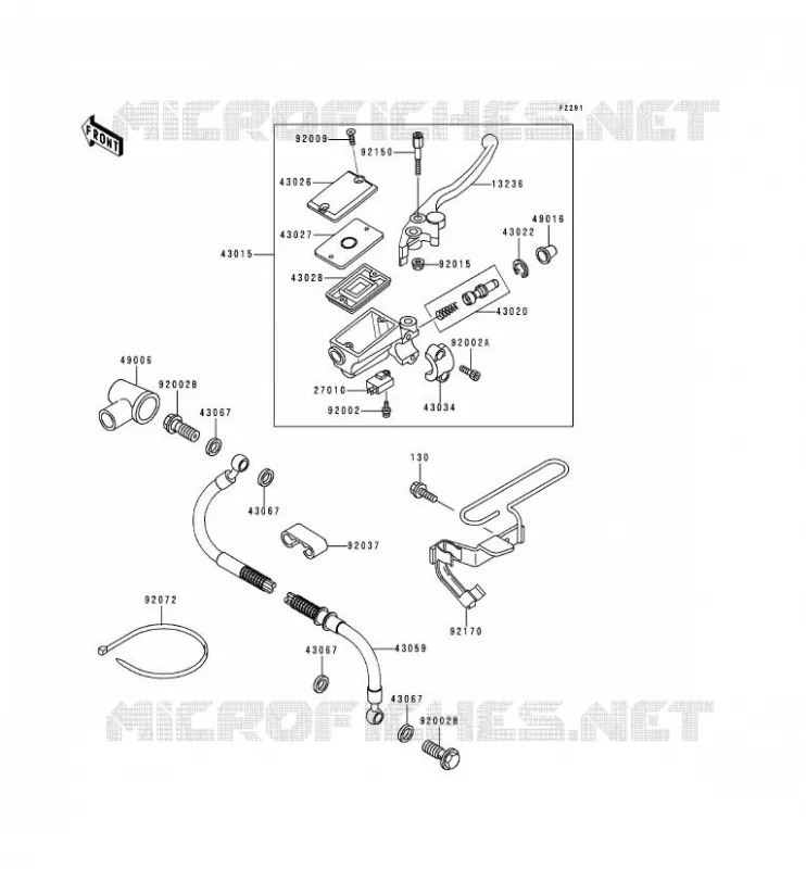 MAITRE CYLINDRE AV Kawasaki MOTOS 500 2000 KLE500  KLE500-A10