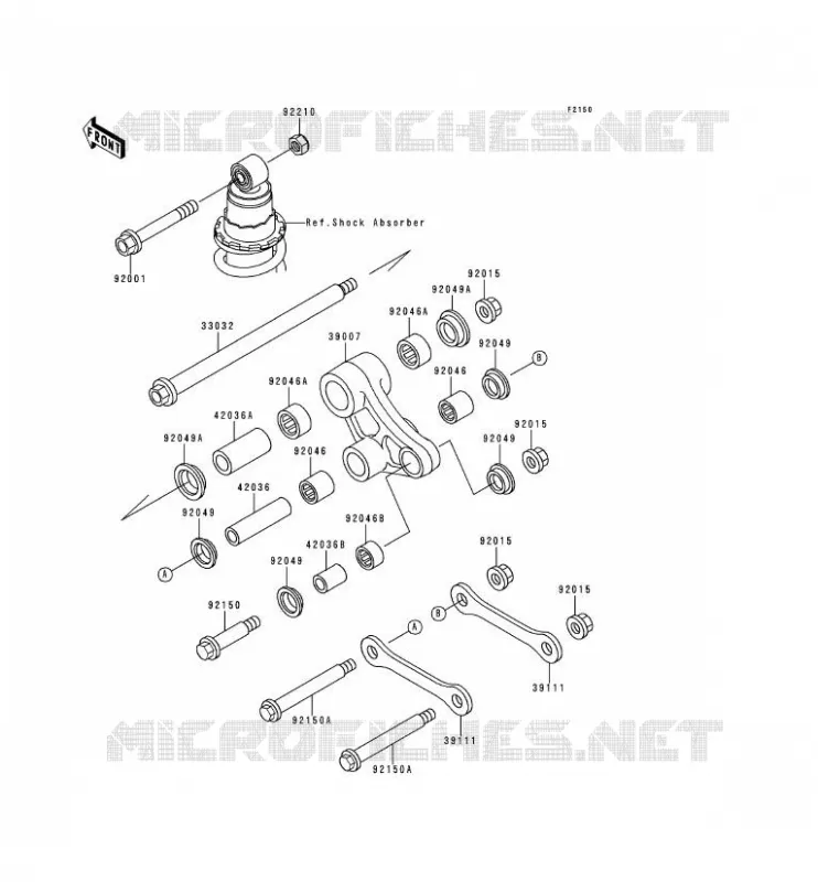 SUSPENSION Kawasaki MOTOS 500 2000 KLE500  KLE500-A10