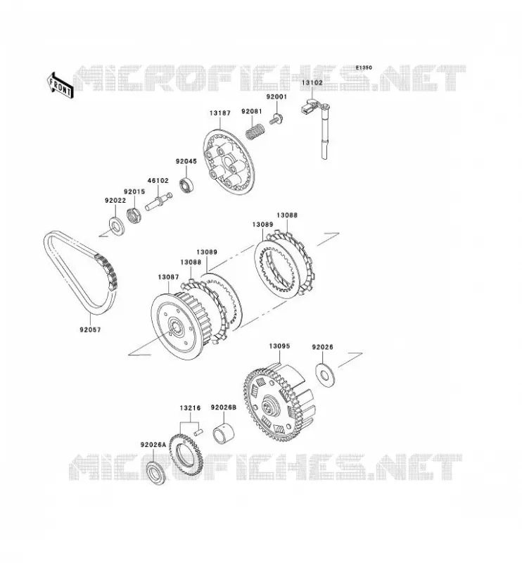 EMBRAYAGE Kawasaki MOTOS 500 2001 KLE500  KLE500-A11