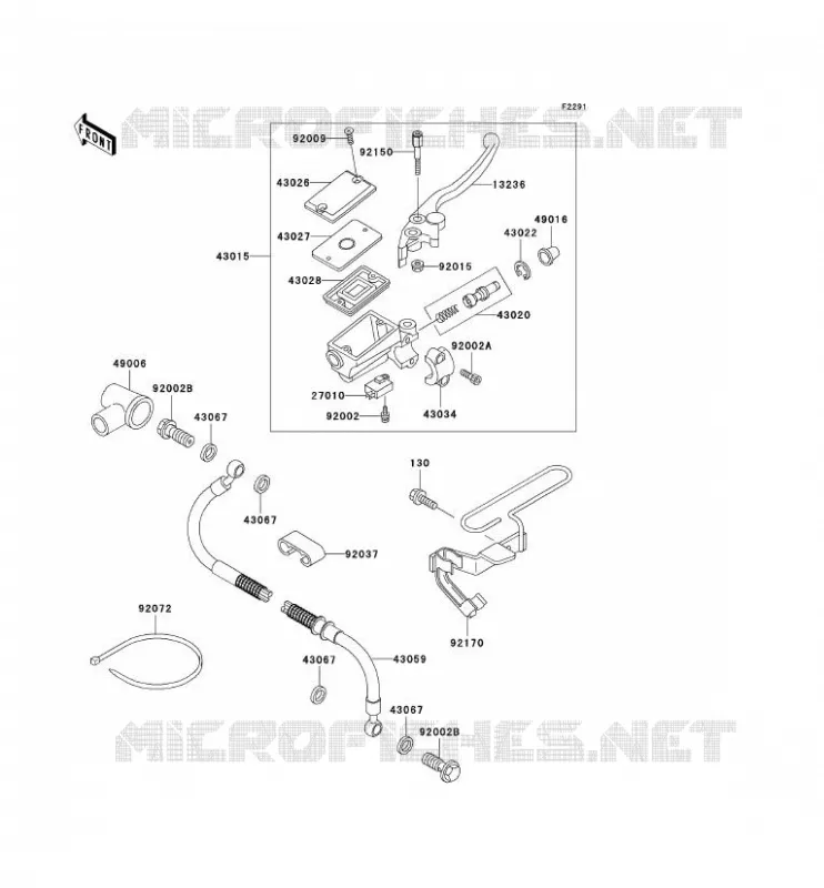 MAITRE CYLINDRE AV Kawasaki MOTOS 500 2001 KLE500  KLE500-A11