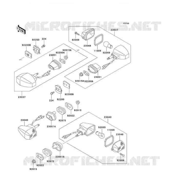 CLIGNOTANTS Kawasaki MOTOS 500 2002 KLE500  KLE500-A12