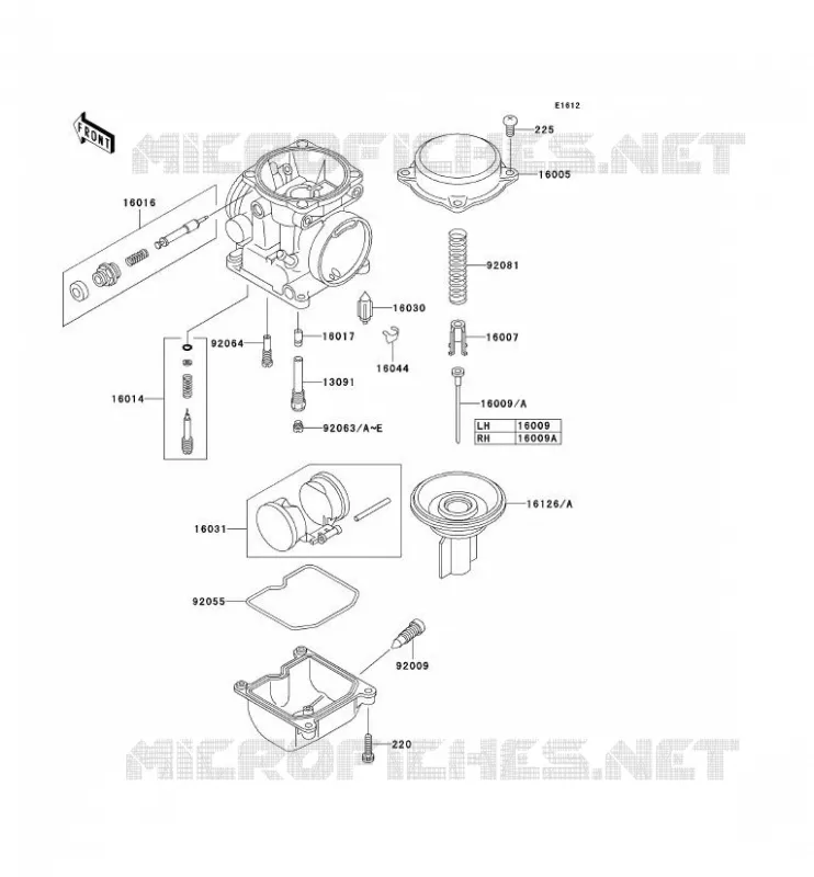 PI&Egrave;CES DE CARBURATEUR Kawasaki MOTOS 500 2002 KLE500  KLE500-A12