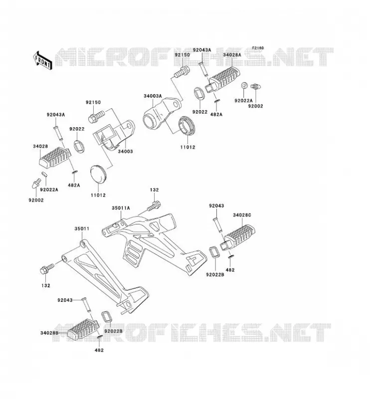 REPOSE PIED Kawasaki MOTOS 500 2002 KLE500  KLE500-A12