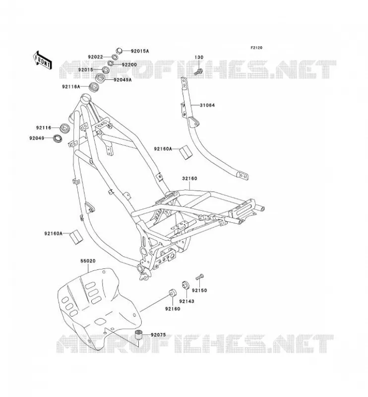 CH&Acirc;SSIS Kawasaki MOTOS 500 2002 KLE500  KLE500-A12