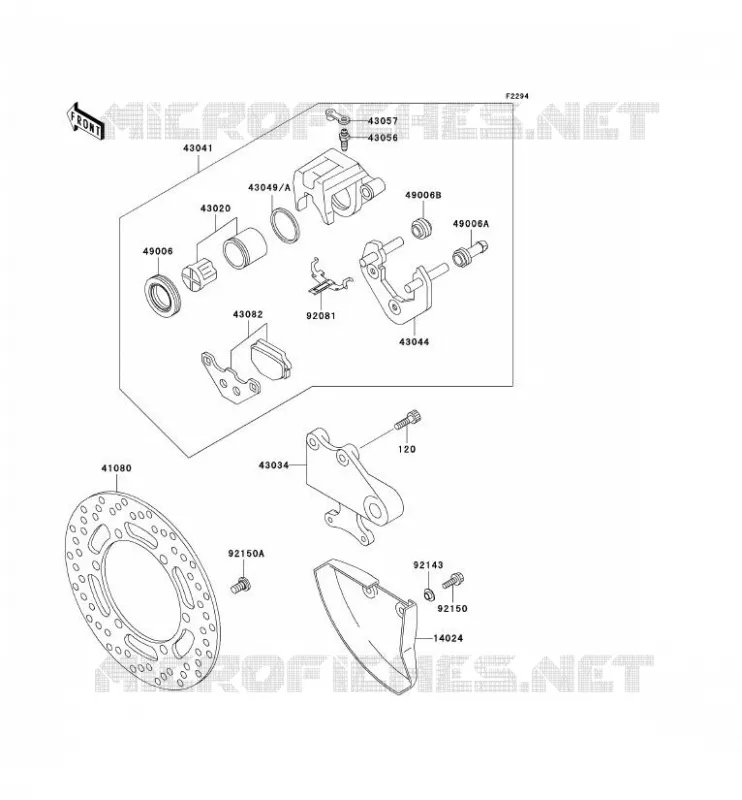FREIN ARRIERE Kawasaki MOTOS 500 2002 KLE500  KLE500-A12