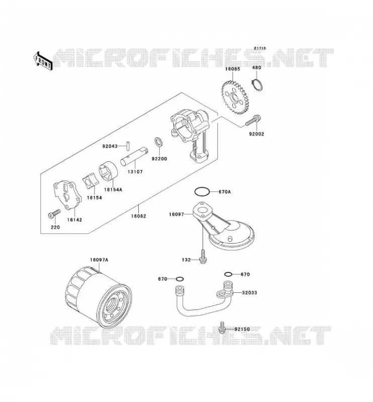 POMPE A HUILE Kawasaki MOTOS 500 2002 KLE500  KLE500-A12